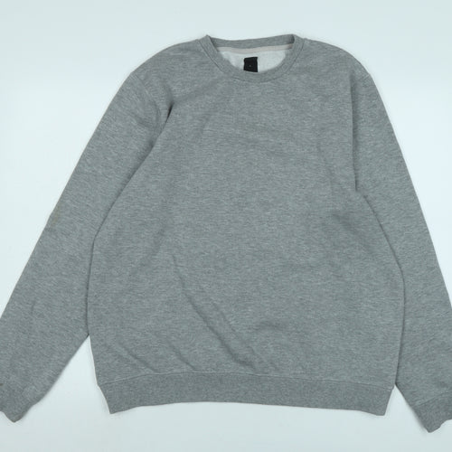 New Look Men Mens Grey Polyester Pullover Sweatshirt Size L