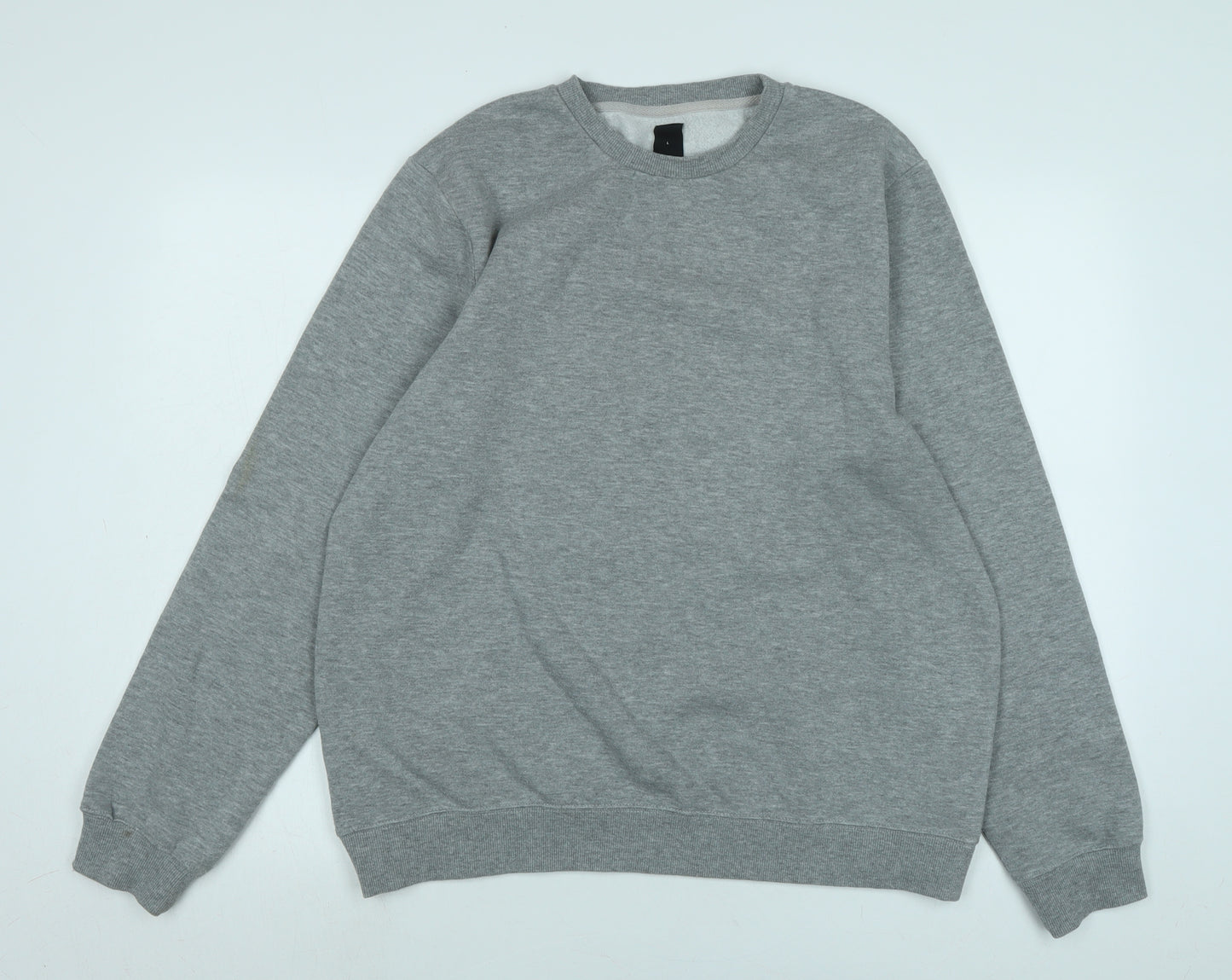 New Look Men Mens Grey Polyester Pullover Sweatshirt Size L