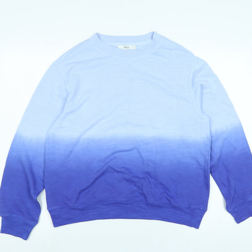 Marks and Spencer Womens Blue Polyester Pullover Sweatshirt Size S