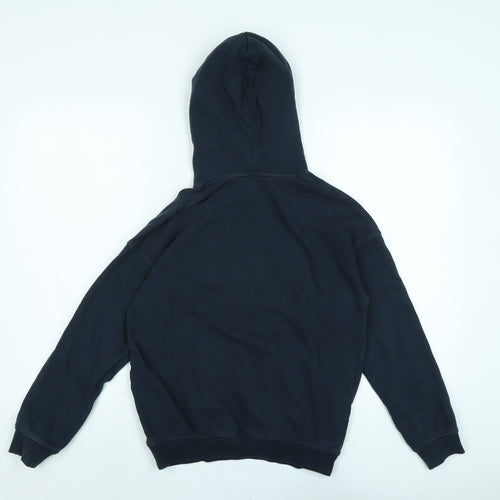 H&M Girls Blue Polyester Pullover Hoodie Size 10-11 Years - Epic level - metallic Green in colour