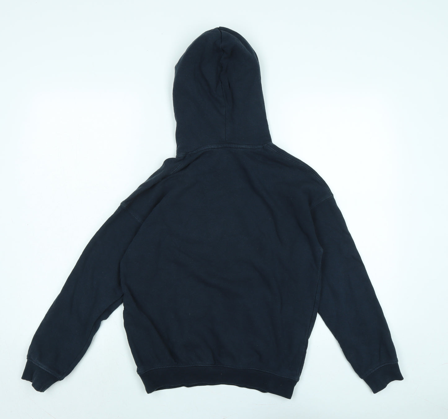 H&M Girls Blue Polyester Pullover Hoodie Size 10-11 Years - Epic level - metallic Green in colour