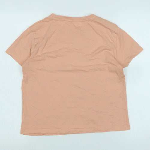 beautiful Girls Orange Cotton Basic T-Shirt Size 14-15 Years Crew Neck - Logo -Beautiful