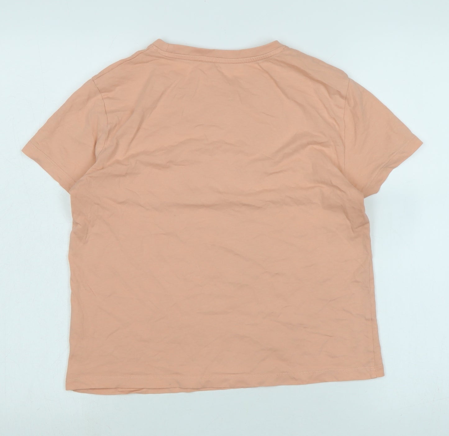 beautiful Girls Orange Cotton Basic T-Shirt Size 14-15 Years Crew Neck - Logo -Beautiful