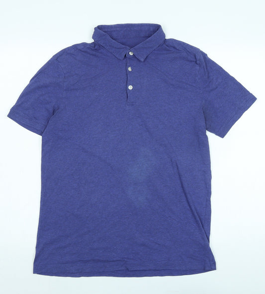 H&M Mens Purple Polyester Polo Size M Collared