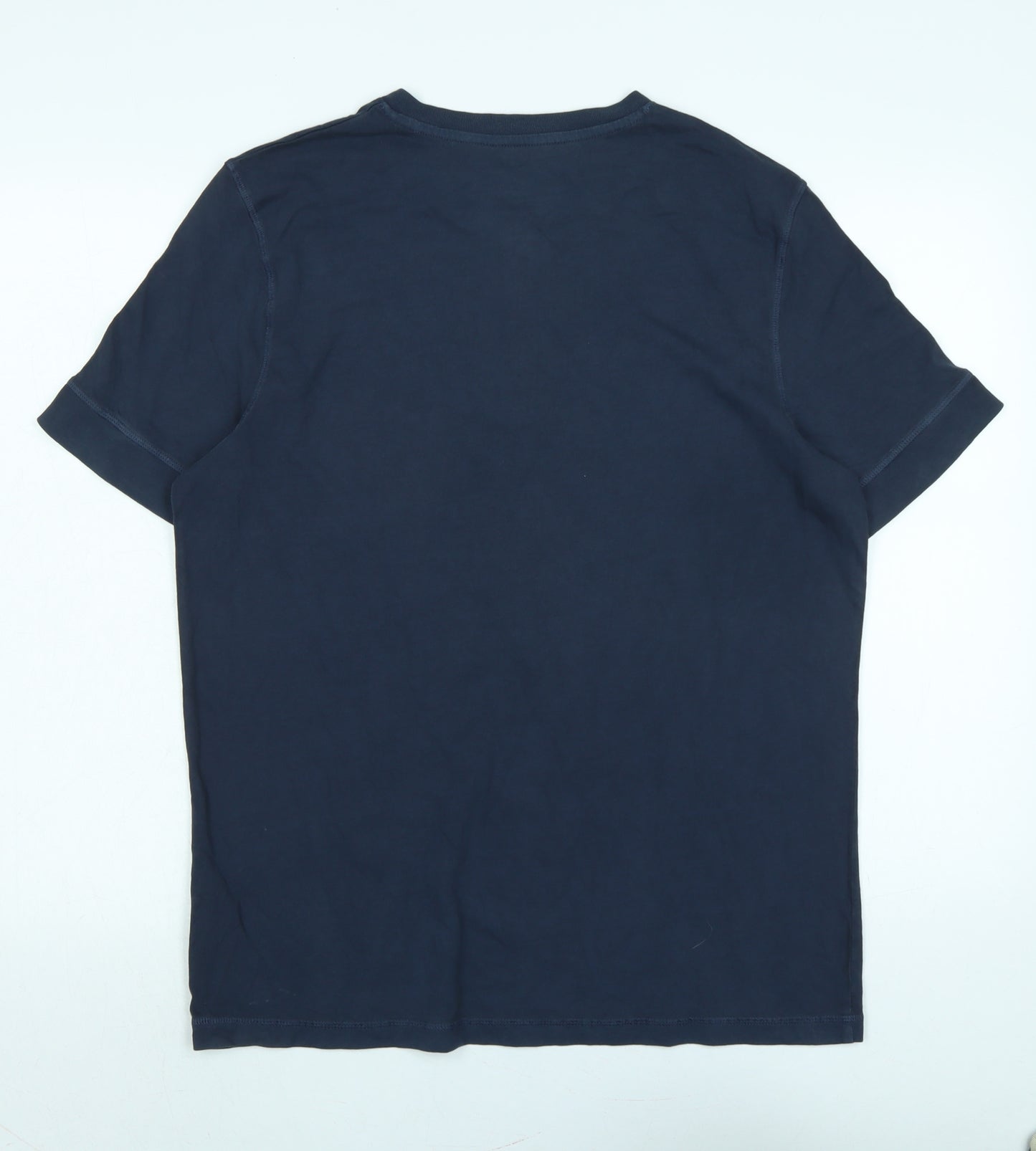 Marks and Spencer Mens Blue Cotton T-Shirt Size M Crew Neck