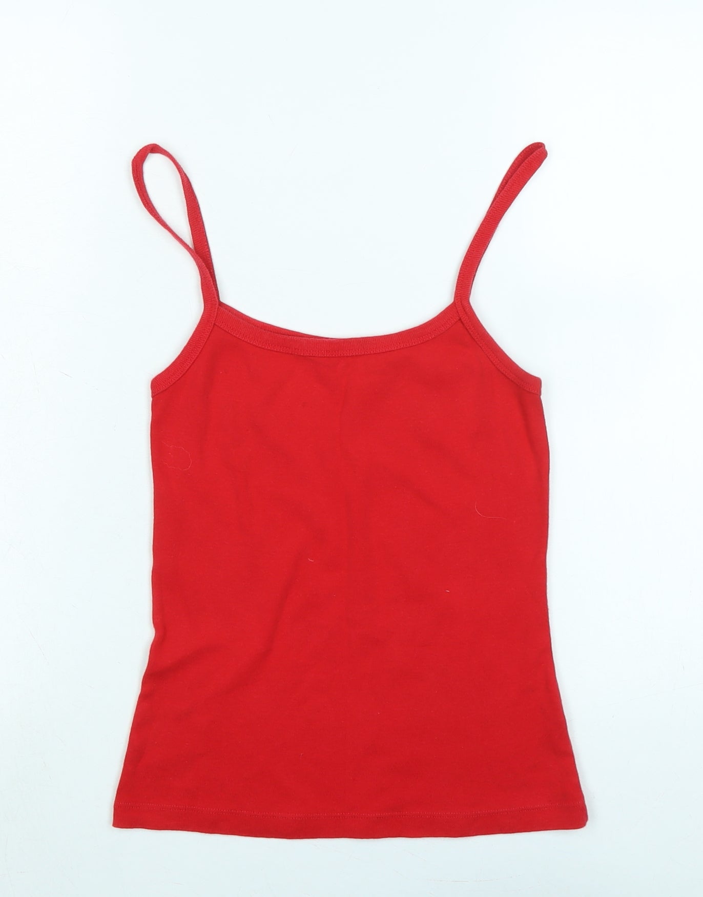 Dorothy Perkins Womens Red Cotton Camisole Tank Size 8 Scoop Neck
