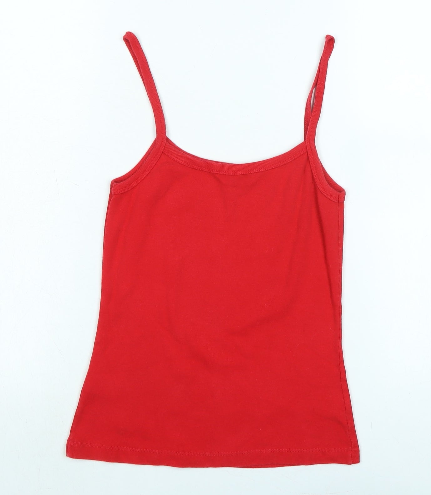 Dorothy Perkins Womens Red Cotton Camisole Tank Size 8 Scoop Neck