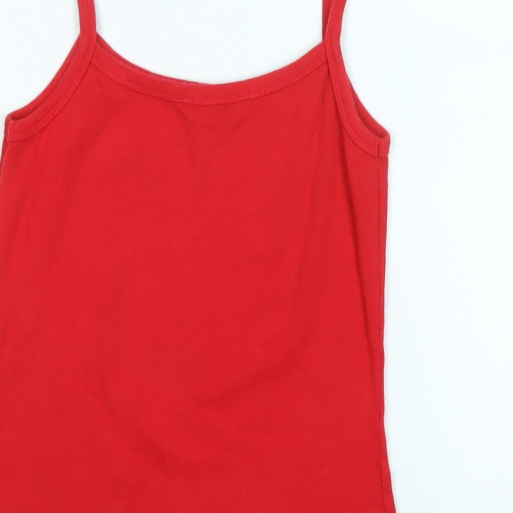 Dorothy Perkins Womens Red Cotton Camisole Tank Size 8 Scoop Neck