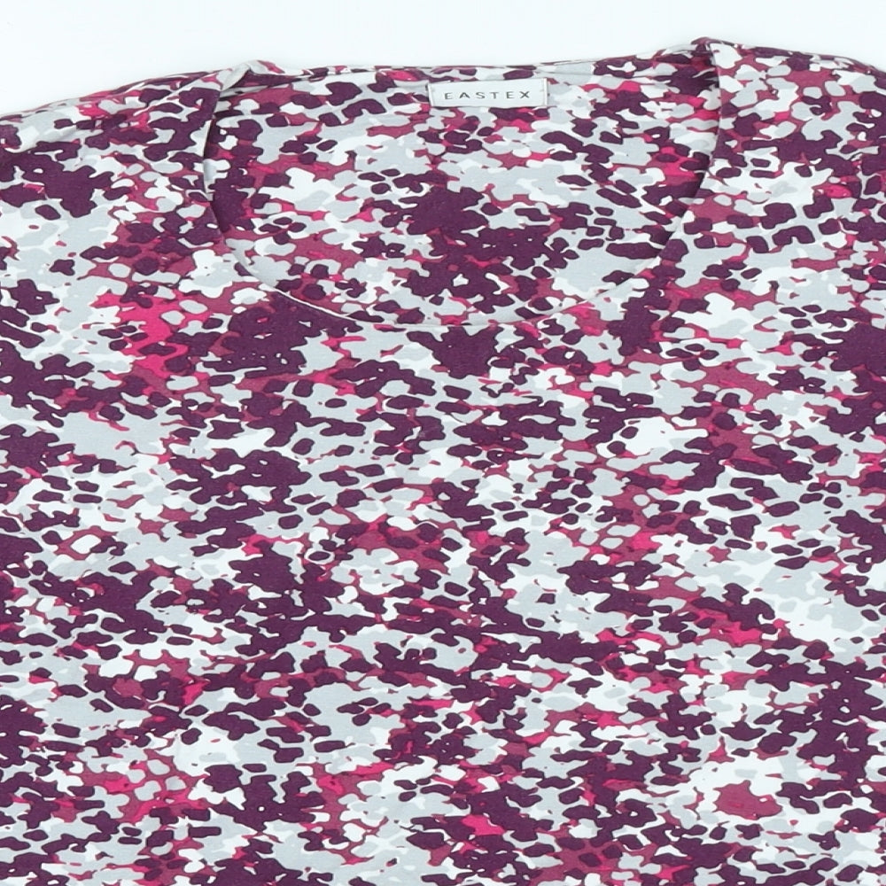 Eastex Womens Multicoloured Camouflage Viscose Basic T-Shirt Size 10 Scoop Neck