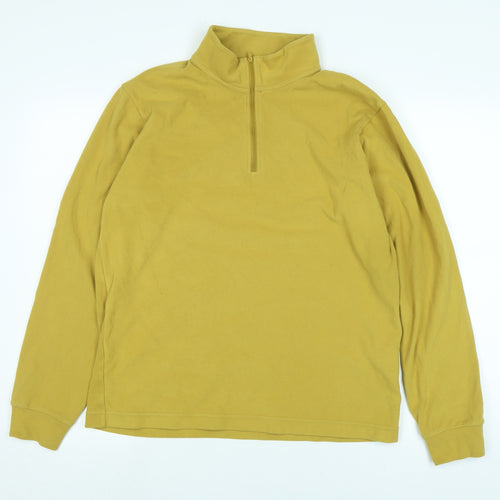 Uniqlo Womens Yellow Polyester Pullover Sweatshirt Size M Zip