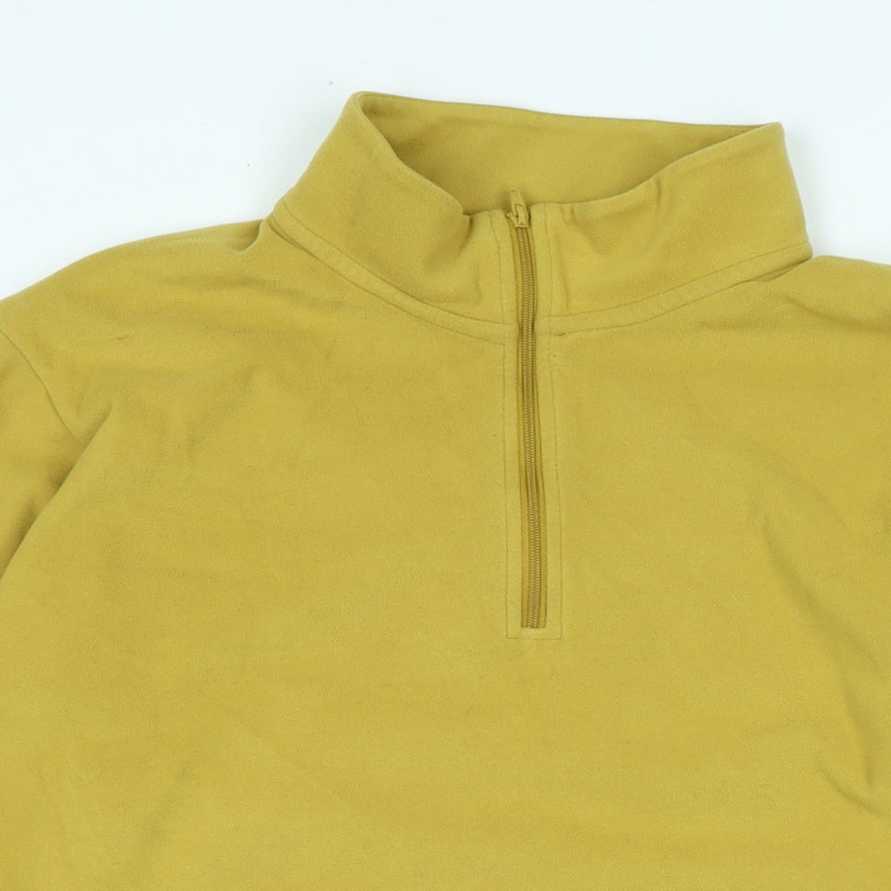 Uniqlo Womens Yellow Polyester Pullover Sweatshirt Size M Zip