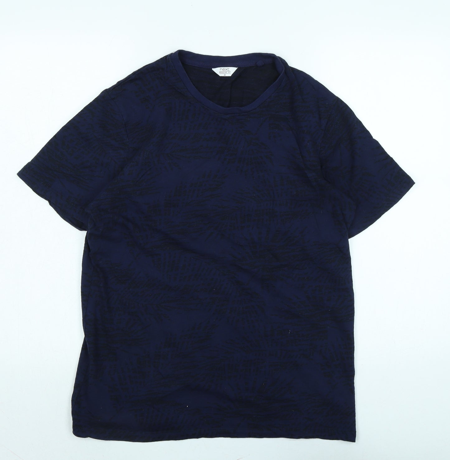 NEXT Womens Blue Cotton Basic T-Shirt Size M Crew Neck
