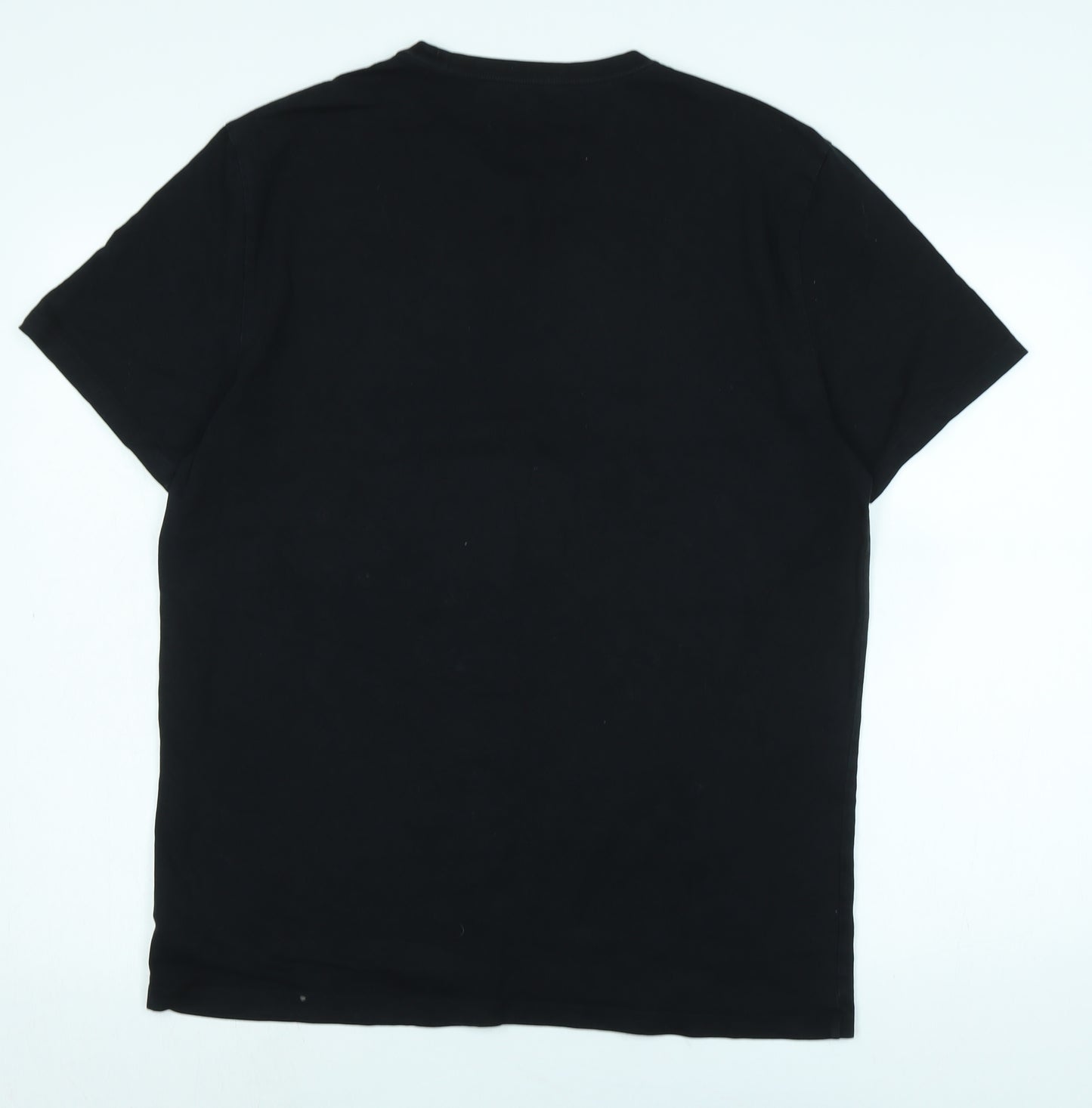 Gap Mens Black Cotton T-Shirt Size L Crew Neck