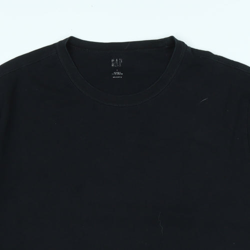 Gap Mens Black Cotton T-Shirt Size L Crew Neck