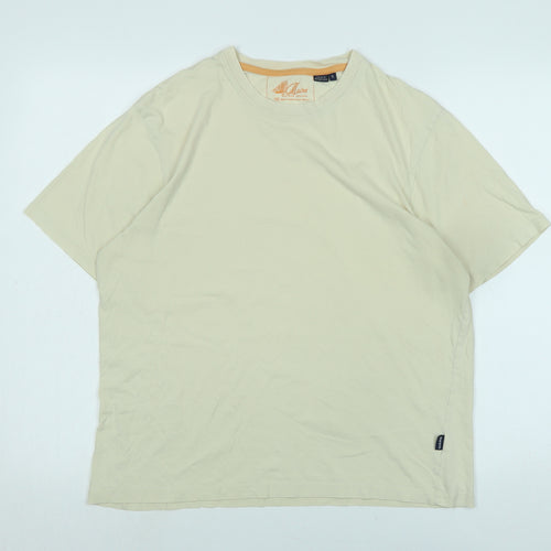 Maine Mens Ivory Cotton T-Shirt Size S Crew Neck
