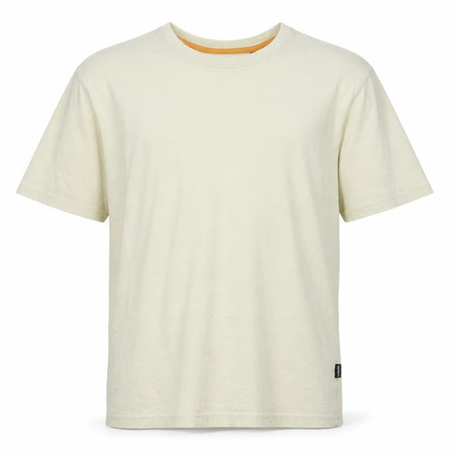 Maine Mens Ivory Cotton T-Shirt Size S Crew Neck