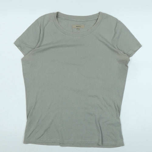 ken Womens Grey Cotton Basic T-Shirt Size XL Crew Neck