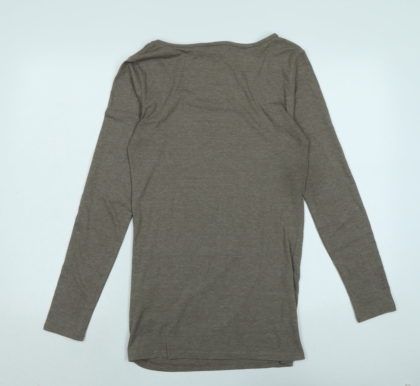 Vera Moda Womens Beige Cotton Jersey T-Shirt Size M Scoop Neck