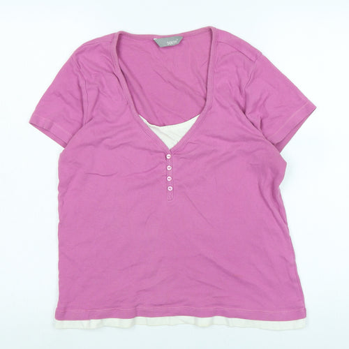 South Womens Purple Solid Cotton Top Pyjama Top Size 12