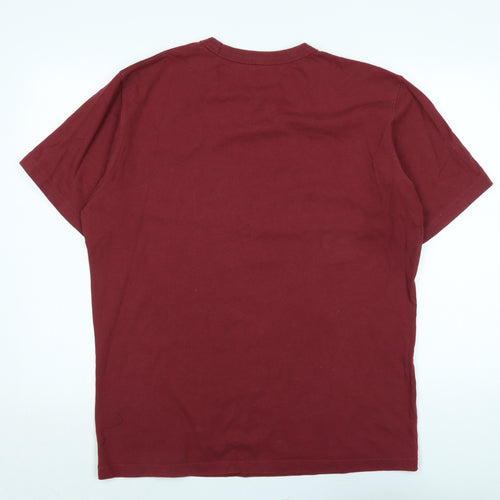 Uniqlo Mens Red Cotton T-Shirt Size L Crew Neck