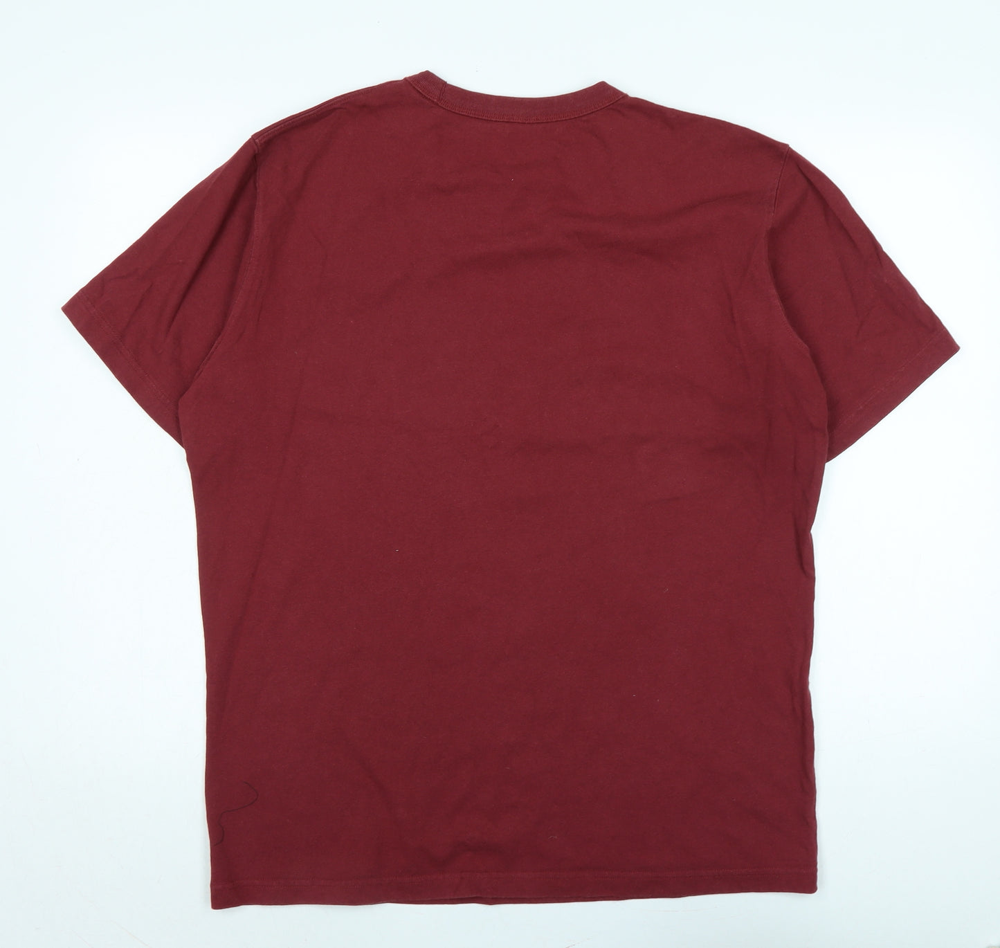 Uniqlo Mens Red Cotton T-Shirt Size L Crew Neck