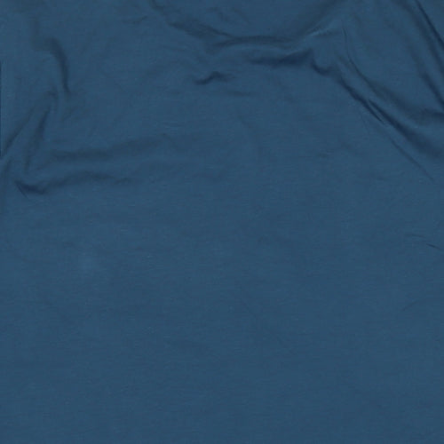 Marks and Spencer Mens Blue Cotton T-Shirt Size L Crew Neck