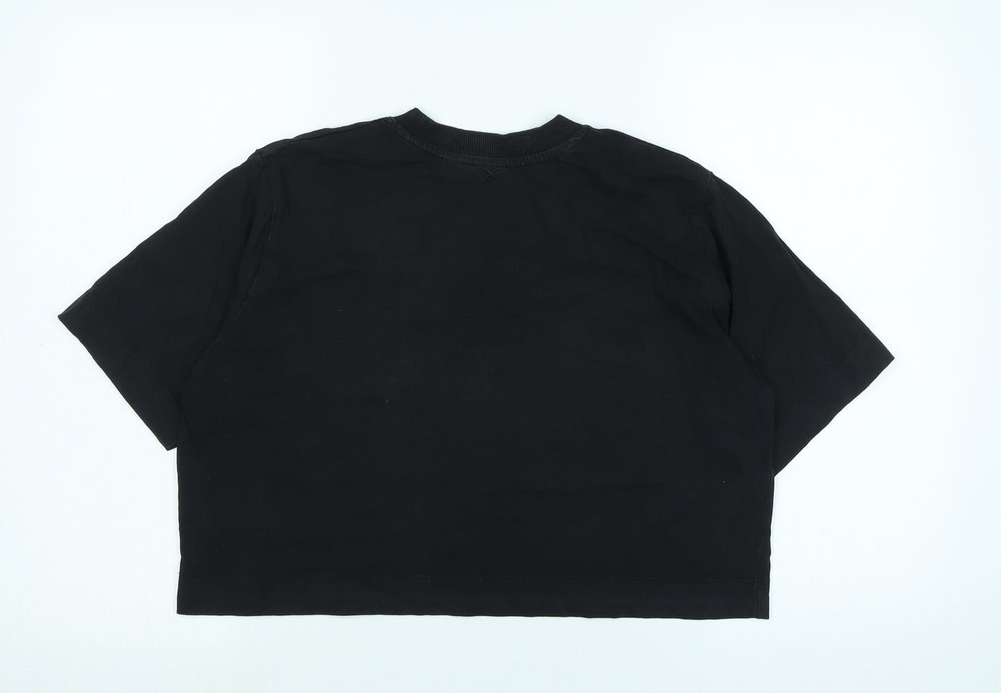 COLLUSION Womens Black Cotton Basic T-Shirt Size 12 Crew Neck