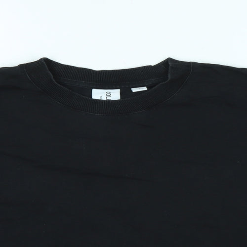 COLLUSION Womens Black Cotton Basic T-Shirt Size 12 Crew Neck