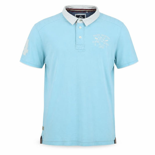 Front view of Next men’s blue polyester polo, size 2XL, collared button