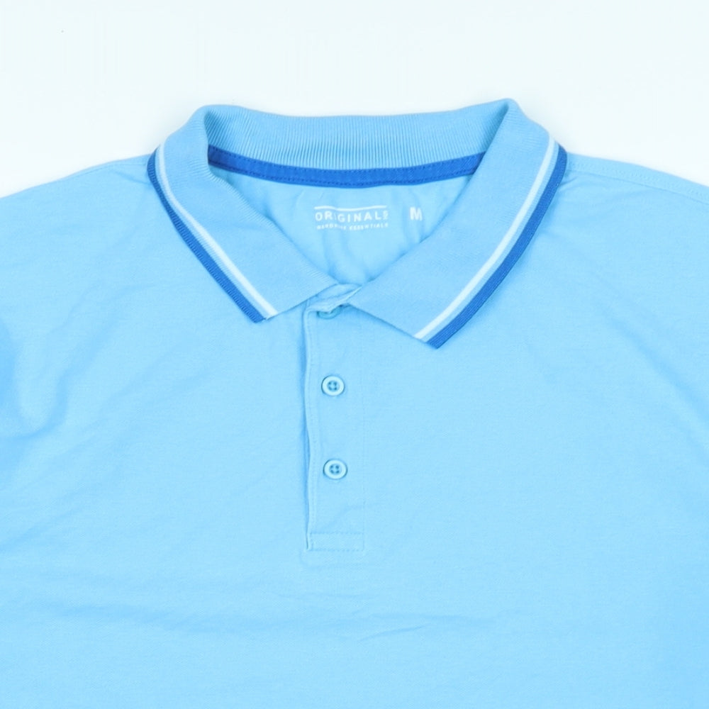 Origionals Mens Blue Cotton Polo Size M Collared