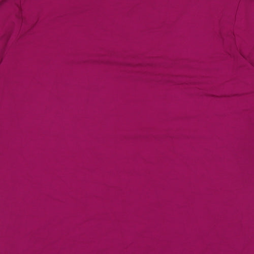 Marks and Spencer Womens Purple Cotton Basic T-Shirt Size 10 V-Neck