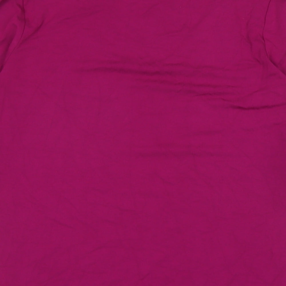 Marks and Spencer Womens Purple Cotton Basic T-Shirt Size 10 V-Neck
