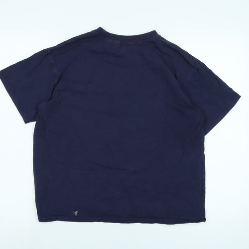 Divided Womens Blue Cotton Basic T-Shirt Size S Crew Neck - Logo - Los Angeles