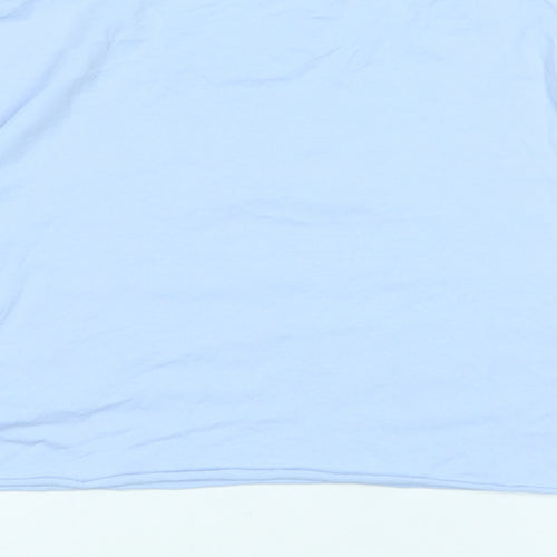 Pull&Bear Womens Blue Cotton Basic T-Shirt Size M Crew Neck
