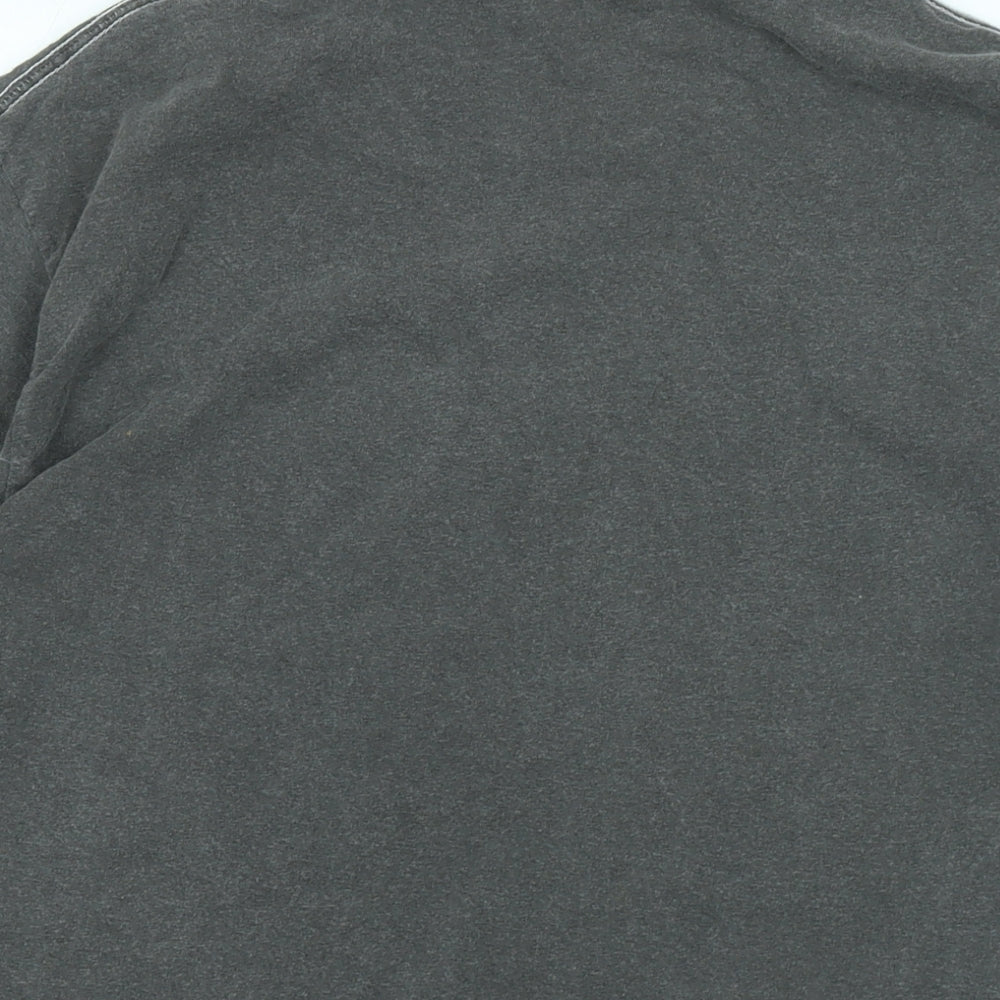 boohoo man Mens Grey Cotton T-Shirt Size M Crew Neck