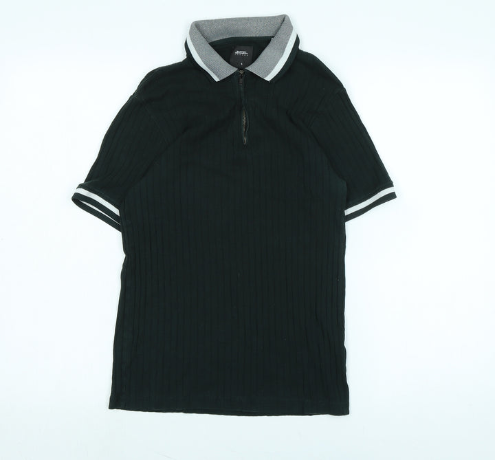 Burton Mens Green Cotton Polo Size S Collared Zip