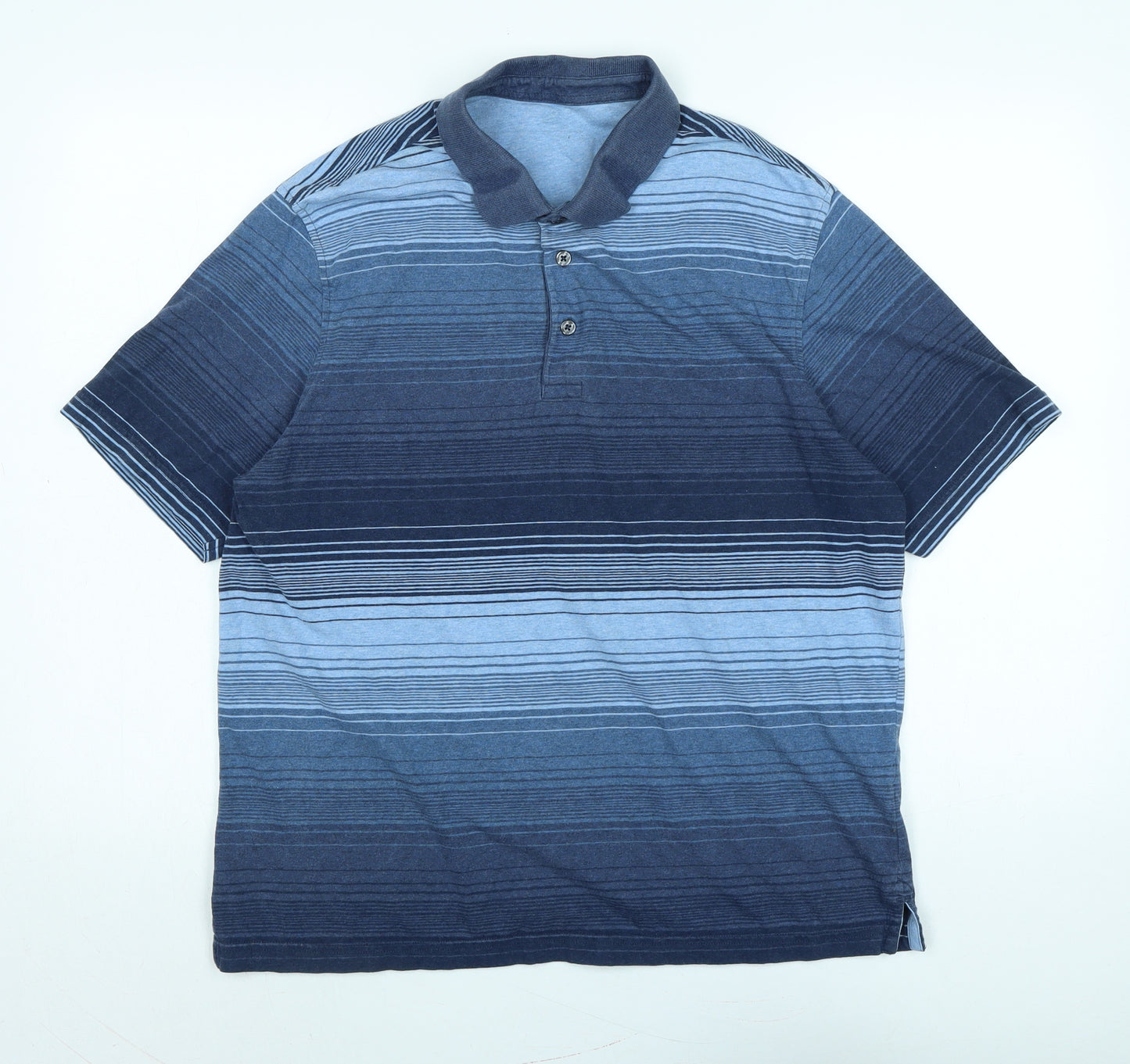 Marks and Spencer Mens Blue Cotton Polo Size L Collared