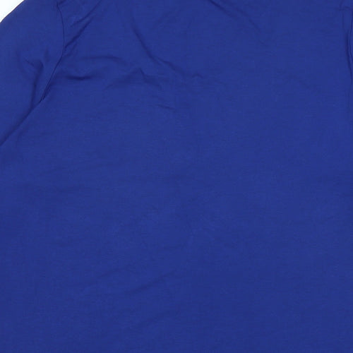 Marks and Spencer Womens Blue Cotton Basic T-Shirt Size 18 Scoop Neck