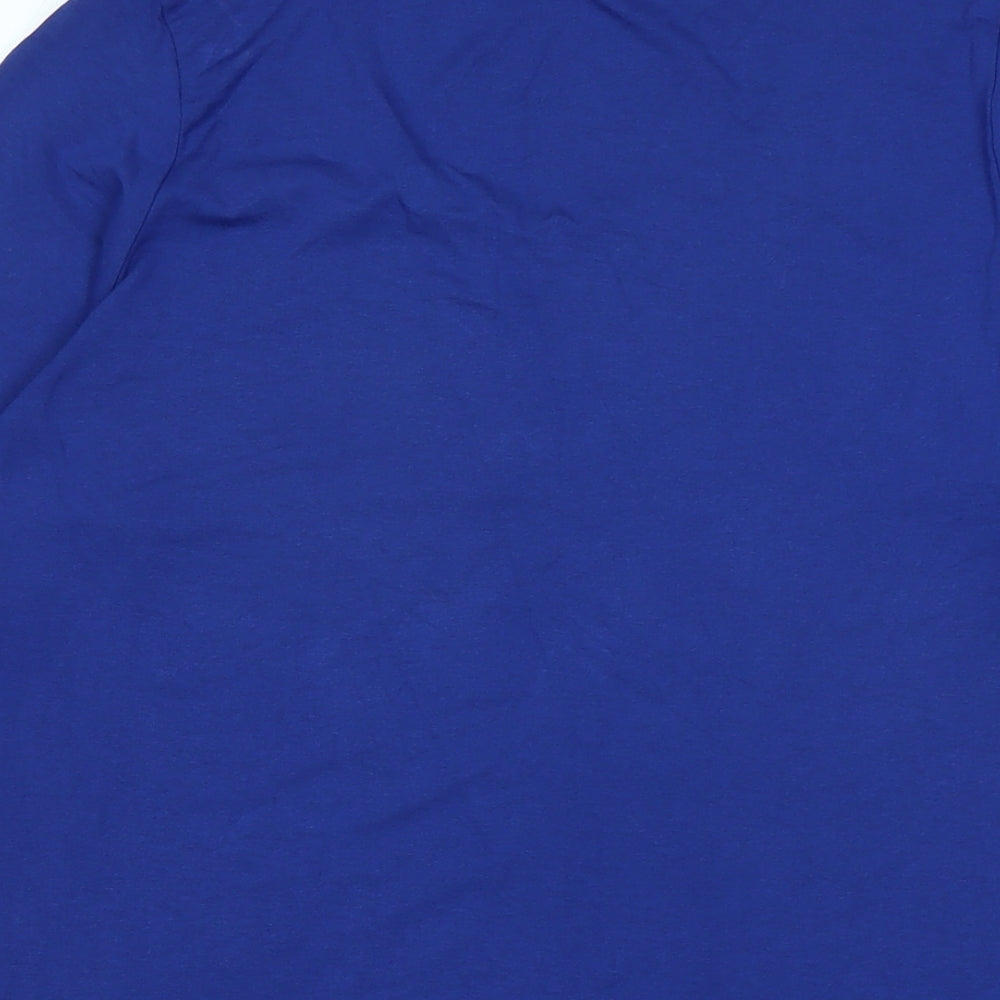 Marks and Spencer Womens Blue Cotton Basic T-Shirt Size 18 Scoop Neck