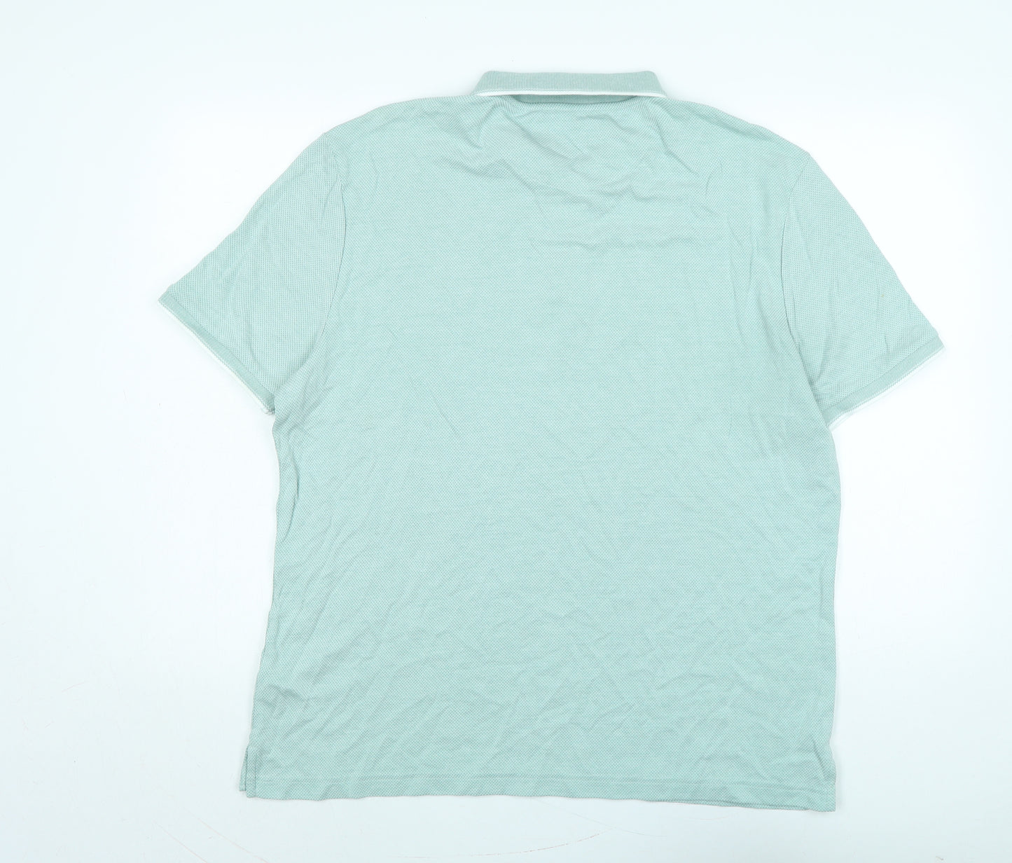 Marks and Spencer Mens Green Polyester Polo Size LT Collared Button