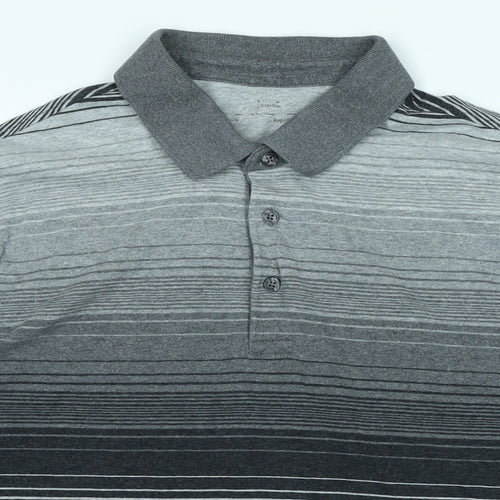 Marks and Spencer Mens Grey Cotton Polo Size L Collared