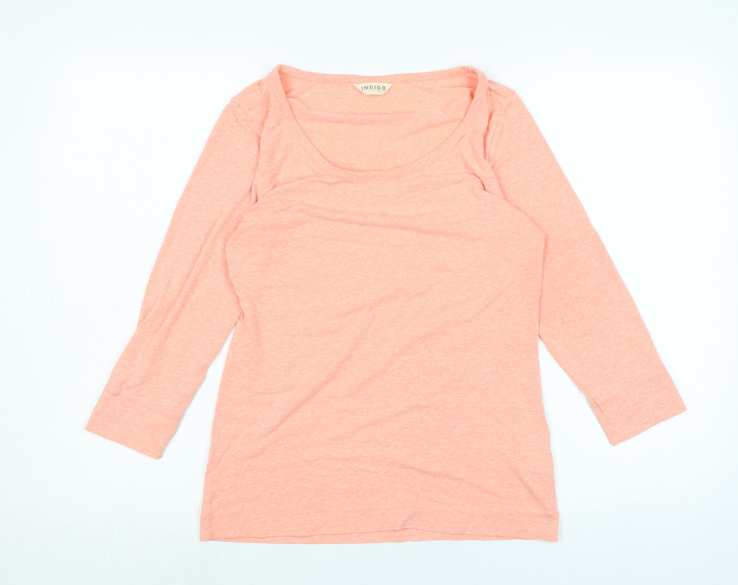 marks Womens Orange Cotton Basic T-Shirt Size 8 Scoop Neck