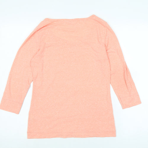 marks Womens Orange Cotton Basic T-Shirt Size 8 Scoop Neck