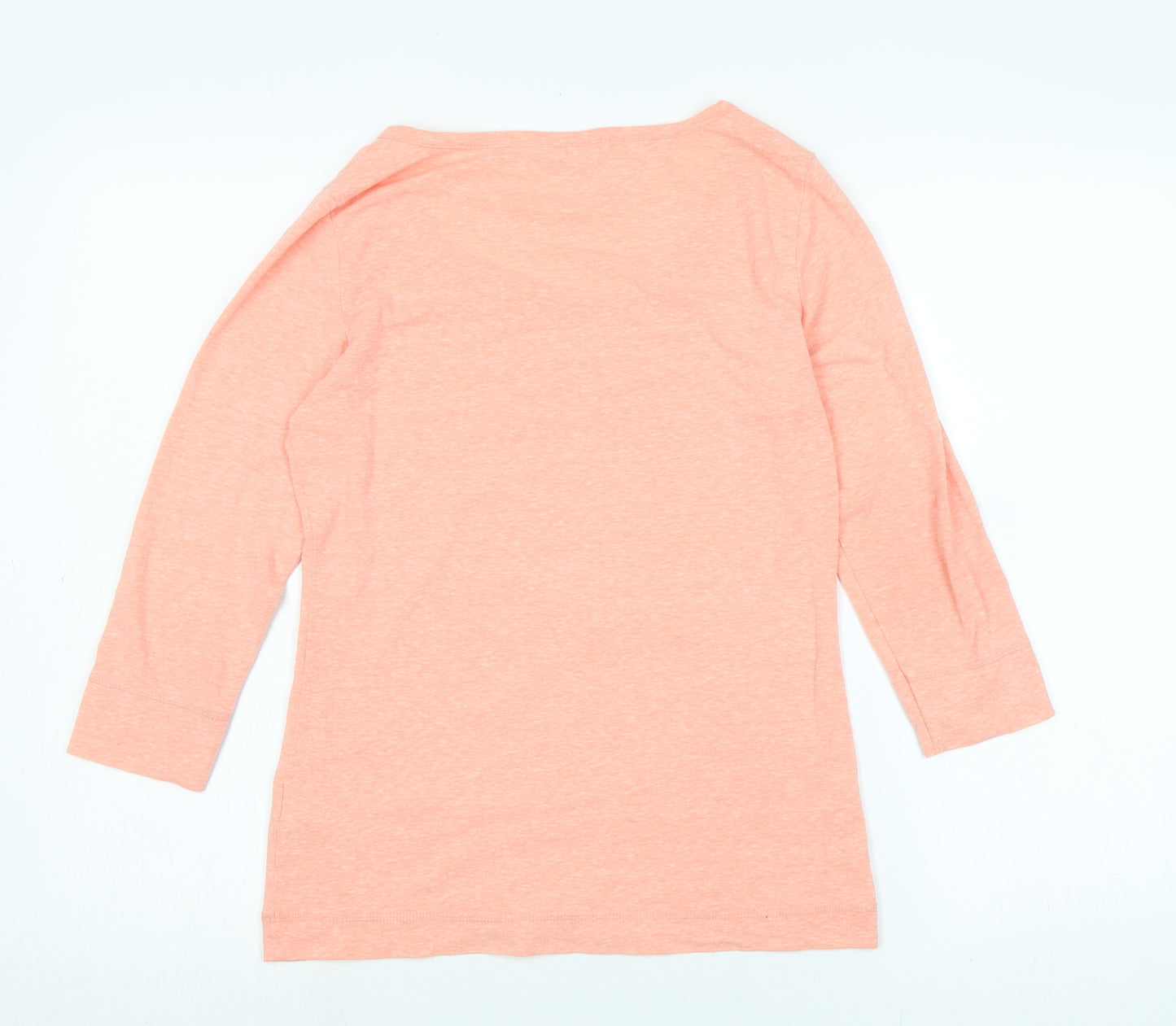 marks Womens Orange Cotton Basic T-Shirt Size 8 Scoop Neck