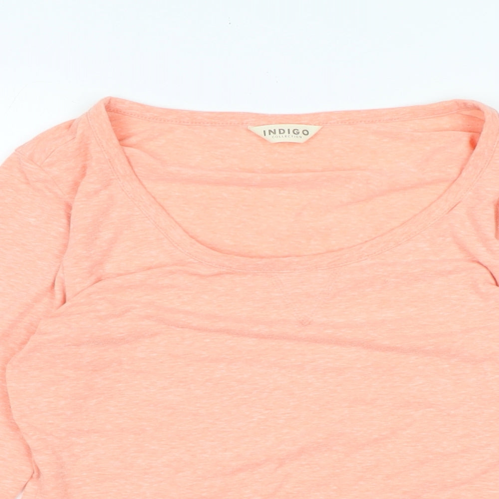 marks Womens Orange Cotton Basic T-Shirt Size 8 Scoop Neck