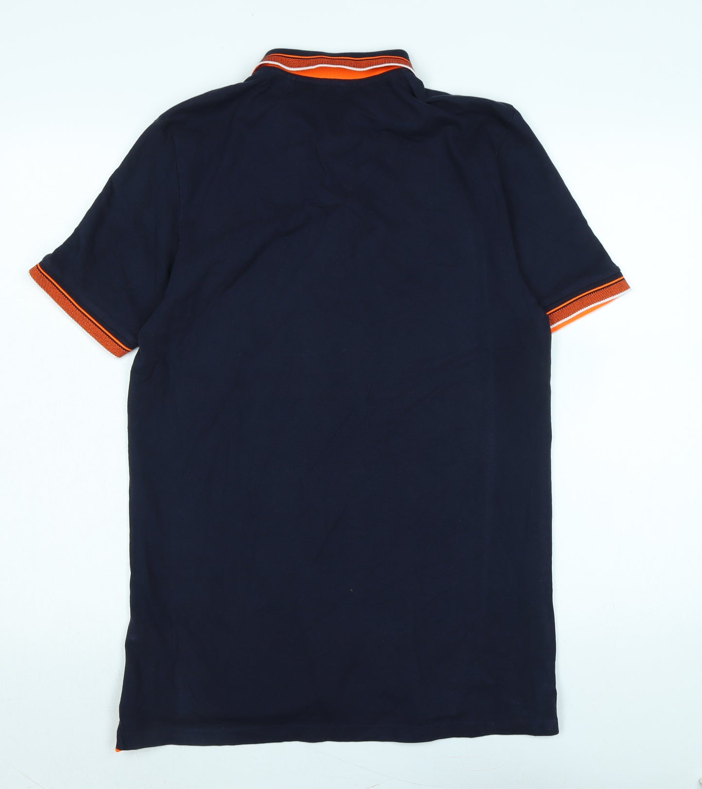 NEXT Mens Blue Cotton Polo Size M Collared Button