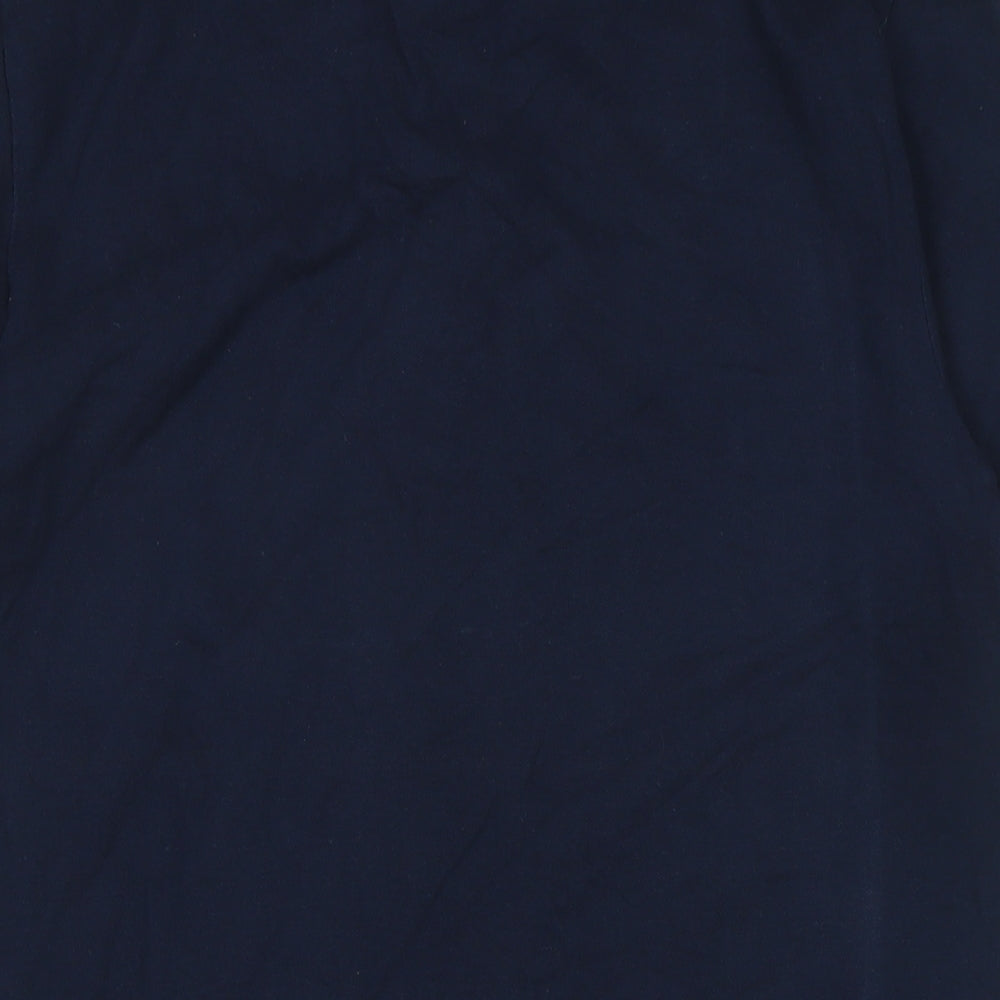 NEXT Mens Blue Cotton Polo Size M Collared Button