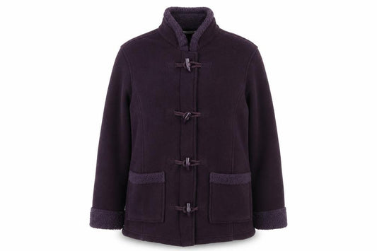 Front view of Marks & Spencer women’s purple jacket, size UK 16, zip