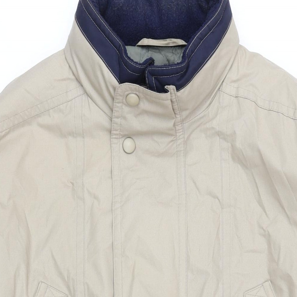 M&S Mens Beige Jacket Coat Size L Zip