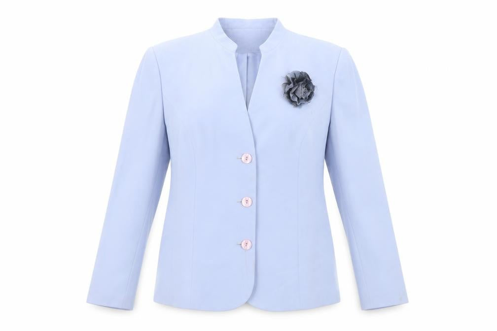 Front view of Debenhams women’s purple jacket blazer, size UK 20, button